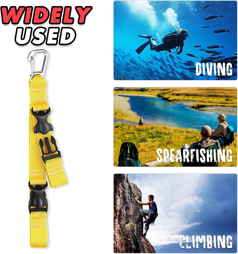 Owekfifv Scuba Fin & Mask Holder, Diving BC Fins Keeper and Mask Clip with Two Quick-release Loop Lanyard Webbing Strap - Image 4